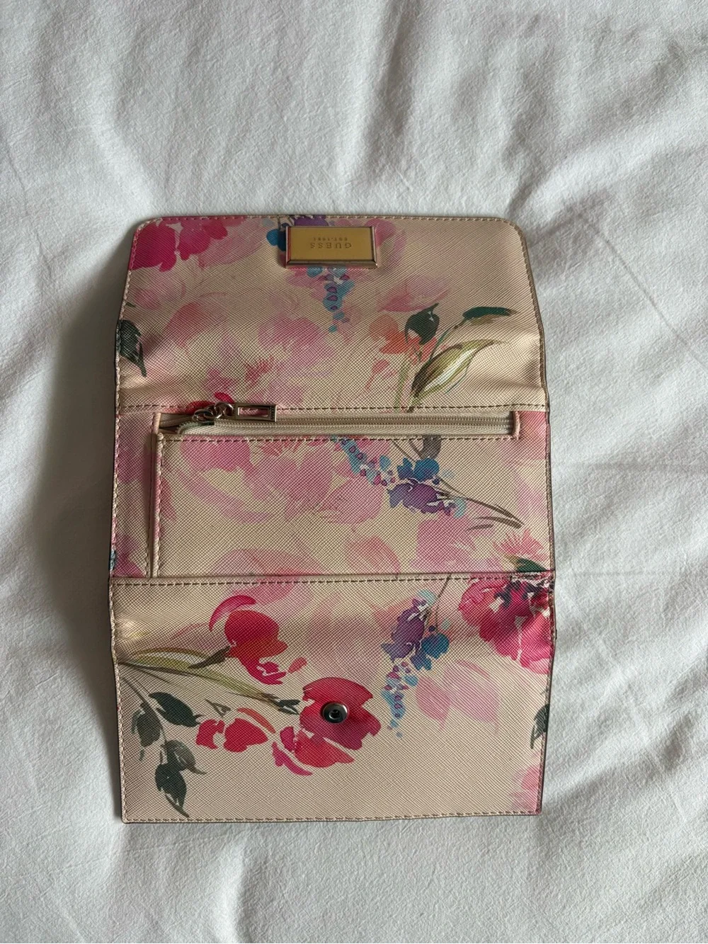 GUESS Floral Pink Cream Women's Wallet
